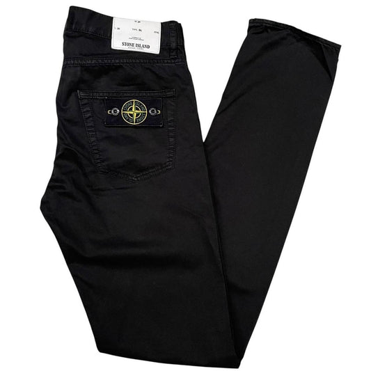 Stone Island SS 2018 Black Slim Fit Cotton Trousers