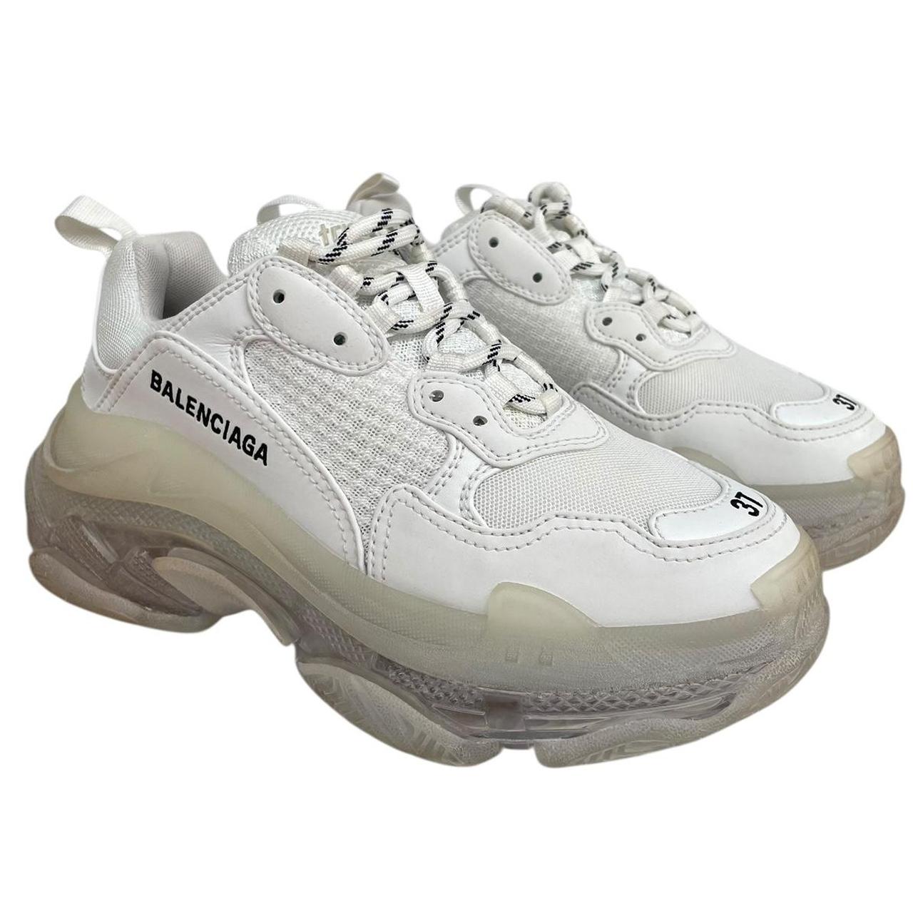 Balenciaga Triple S White Clear Sole Mesh Trainers