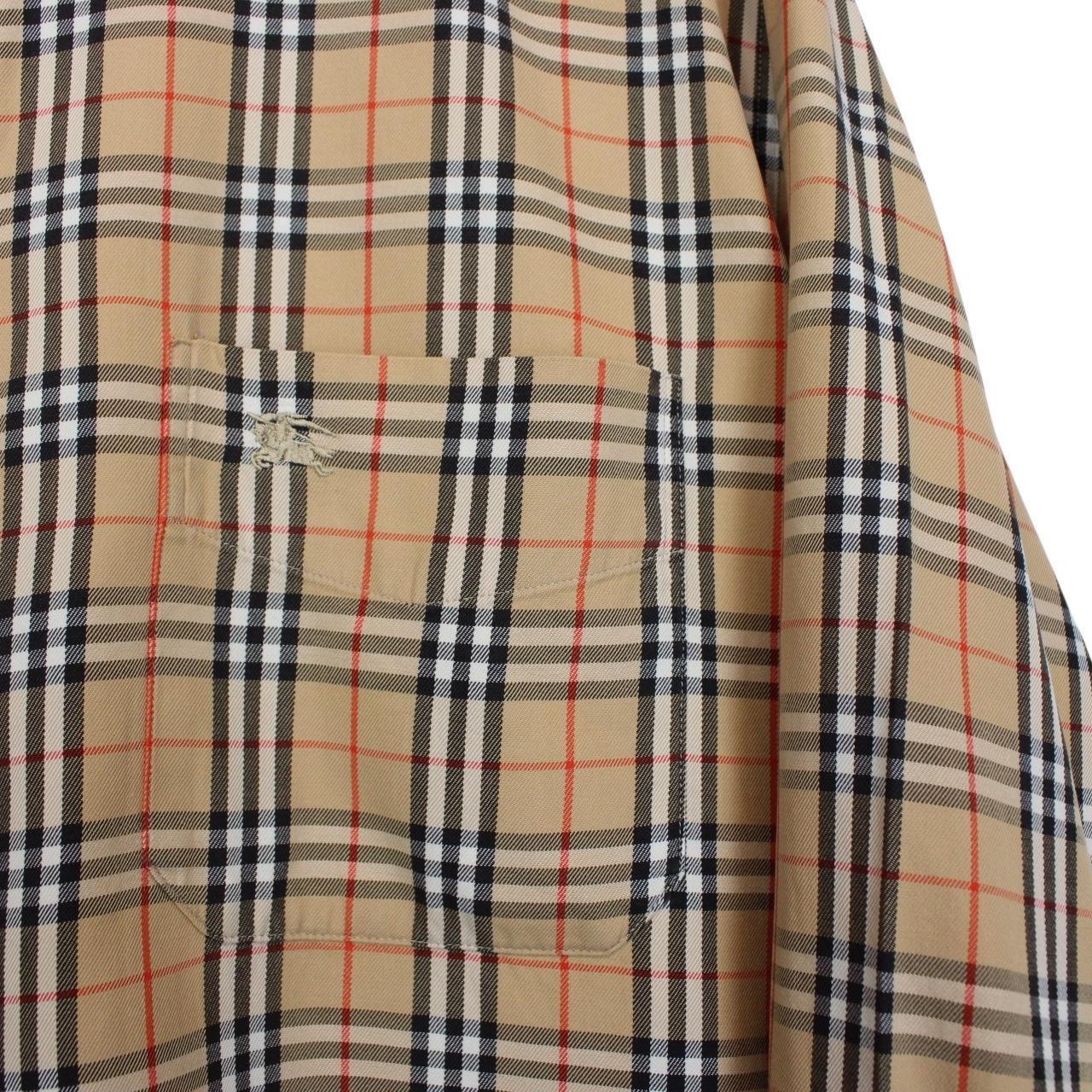 Vintage 90s Burberry Beige Nova Check Cotton Long Sleeve Shirt