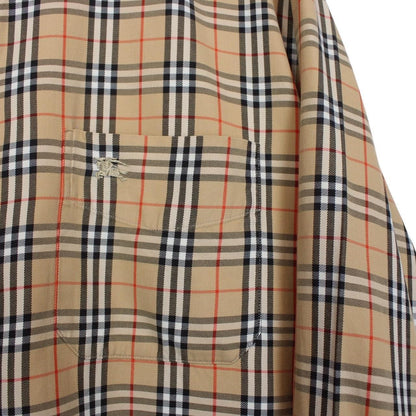 Vintage 90s Burberry Beige Nova Check Cotton Long Sleeve Shirt