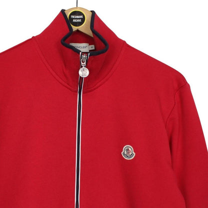 Moncler Maglia Cardigan Red Full Zip Cotton Sweatshirt Jumper