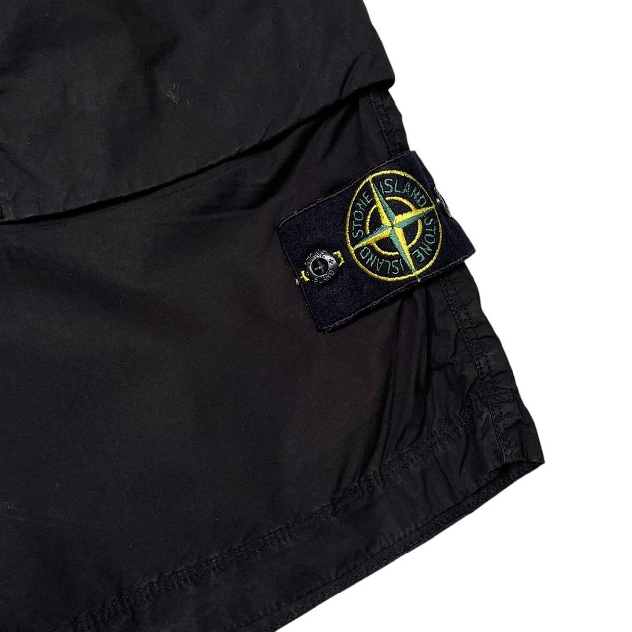 Stone Island SS 2022 Black Bermuda Cotton Cargo Shorts
