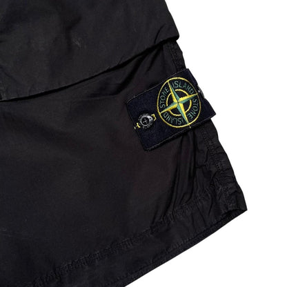 Stone Island SS 2022 Black Bermuda Cotton Cargo Shorts