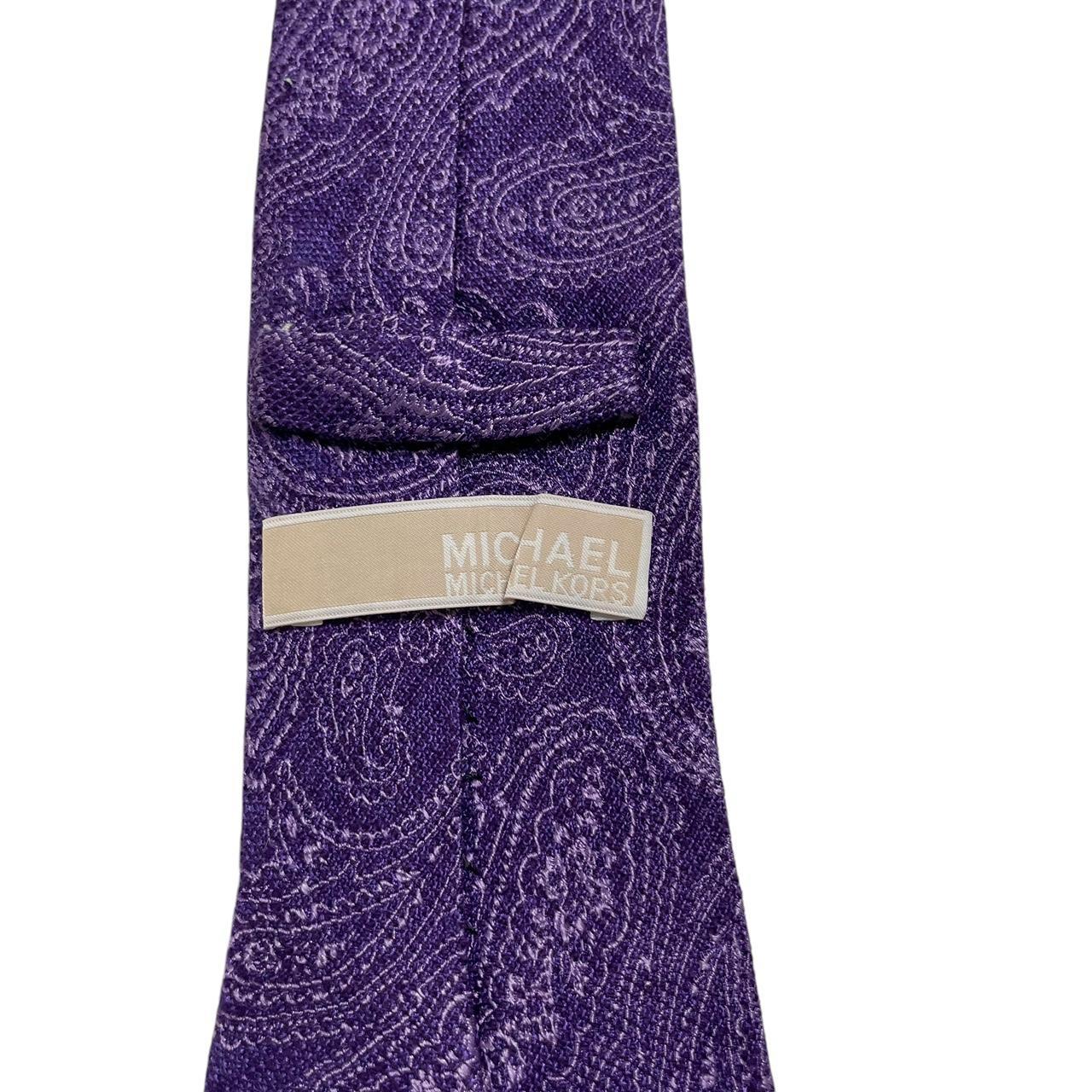 Michael Kors Purple Paisley Pattern Silk/Wool Tie