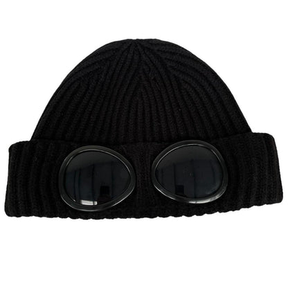 CP Company Black Wool Goggle Beanie Hat