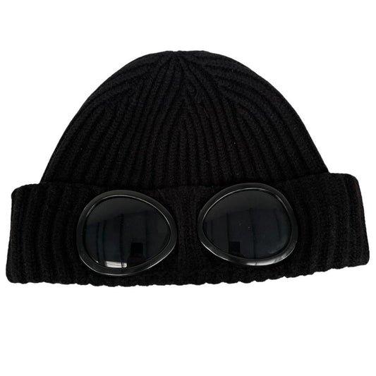 CP Company Black Wool Goggle Beanie Hat