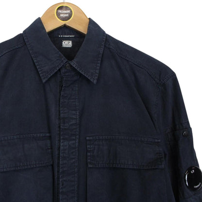 CP Company Navy Blue Cotton Long Sleeve Lens Shirt