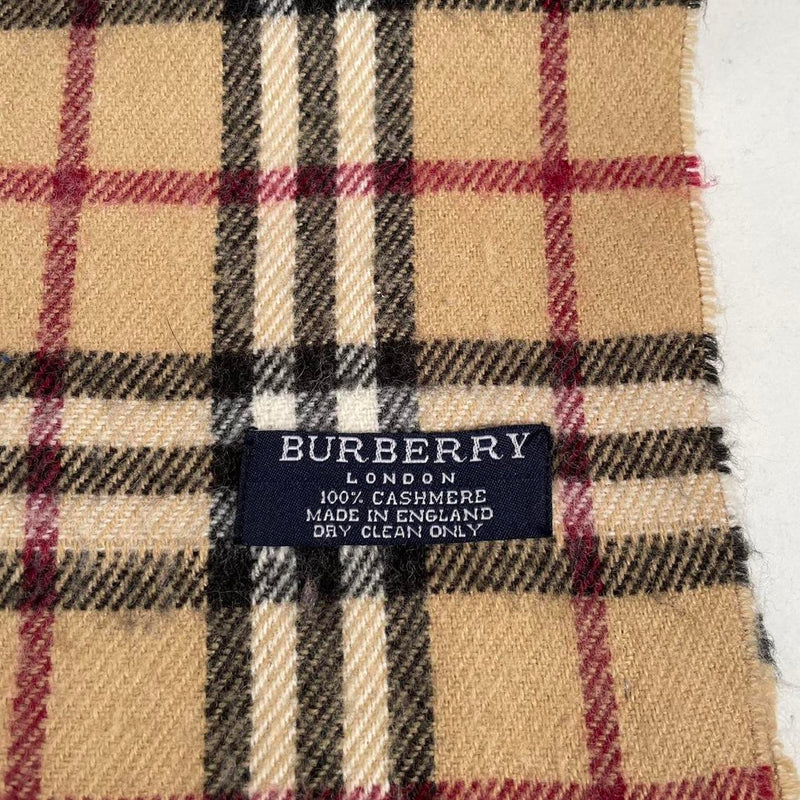 Vintage 90s Burberry Beige Nova Check Cashmere Scarf