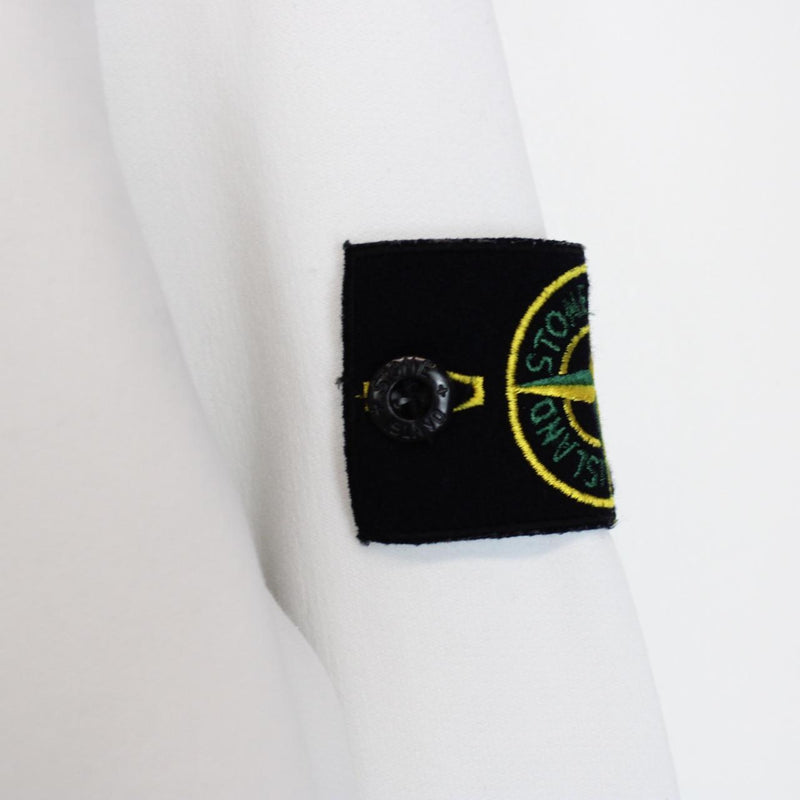 Stone Island AW 2021 White Cotton Hoodie Jumper