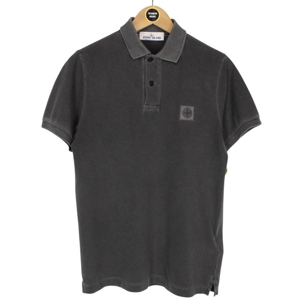 Stone Island SS 2021 Dark Grey Short Sleeve Compass Cotton Polo Shirt