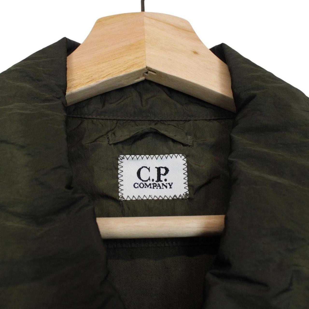 CP Company Khaki Green Chrome Nylon Garment Dyed Lens Overshirt Jacket