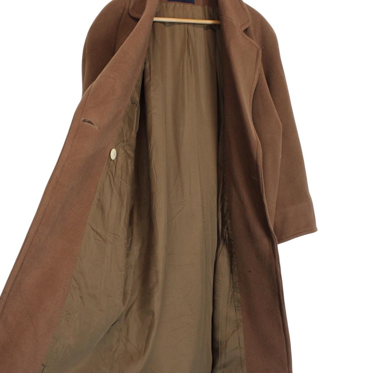 Vintage 90s Burberry Tan Brown Wool Overcoat