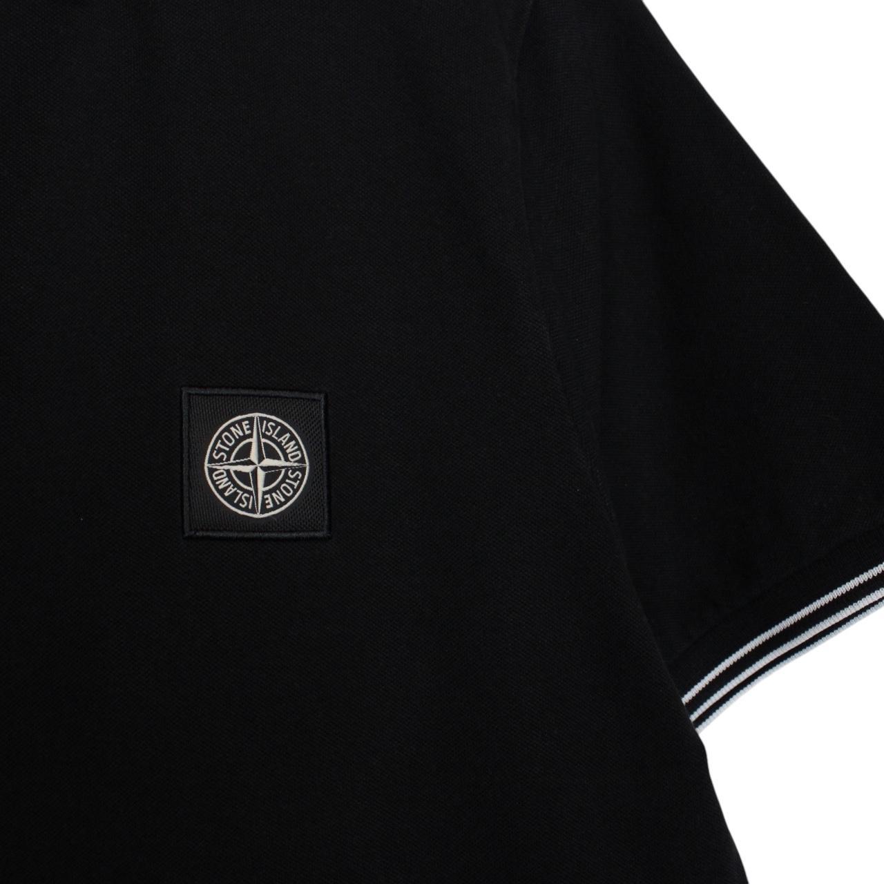 Stone Island AW 2019 Black Short Sleeve Compass Polo Shirt