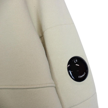 CP Company Beige Lens Cotton Hoodie Jumper