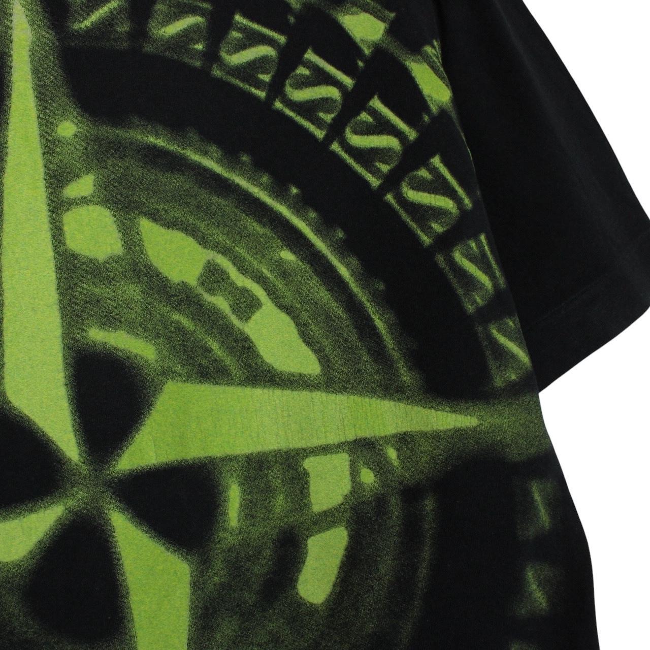 Stone Island AW 2019 Black Short Sleeve Cotton Blur Logo Print T-Shirt