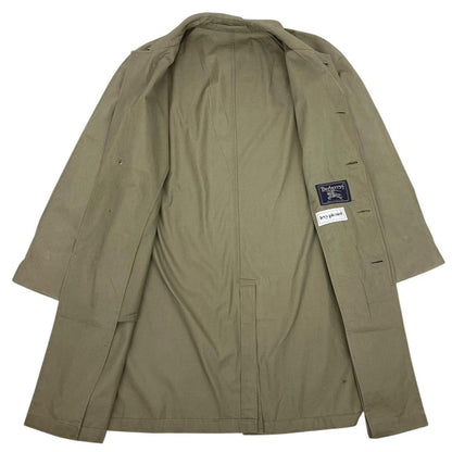 Vintage 90s Burberry Khaki Green Single Breasted Coat