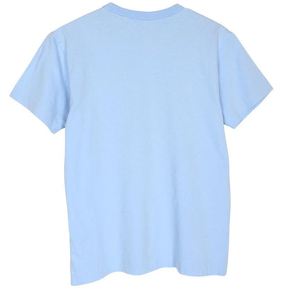 Comme des Garcons light blue short sleeve cotton t-shirt with heart logo and pocket.