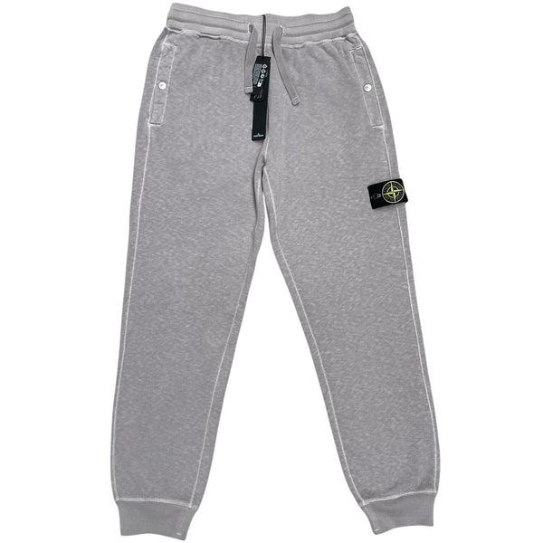 Stone Island SS 2024 Dust Grey Malfilé Garment Dyed Tracksuit Bottoms / Joggers