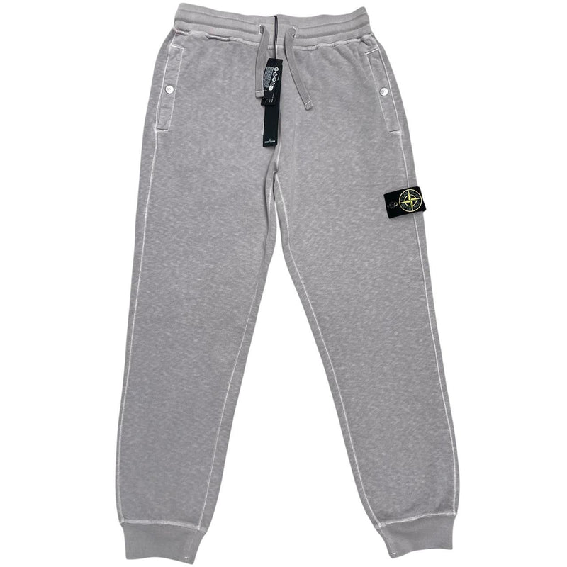 Stone Island SS 2024 Dust Grey Malfilé Garment Dyed Tracksuit Bottoms / Joggers