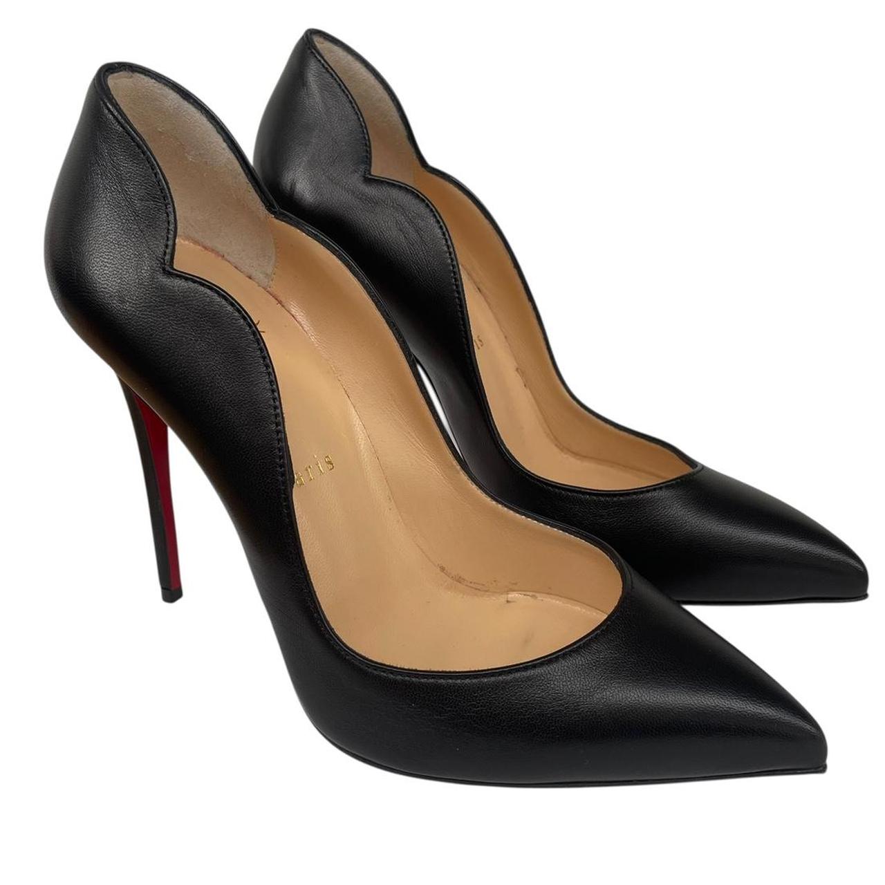 Christian Louboutin Black Leather Hot Chick 100mm High Heels