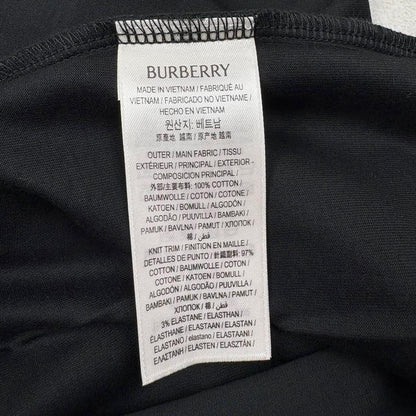 Burberry black cotton t-shirt with Nova Check pocket and logo detail.