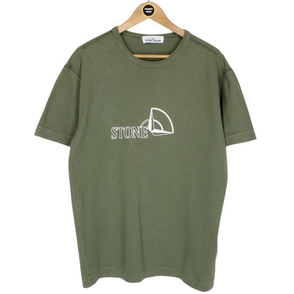 Stone Island AW 2019 Green Short Sleeve Logo Print T-Shirt