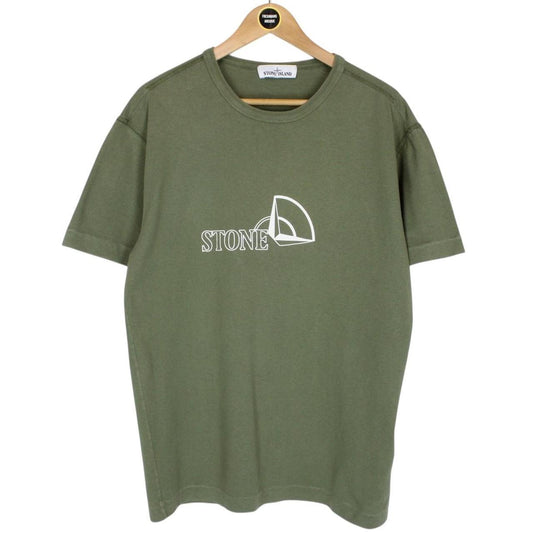 Stone Island AW 2019 Green Short Sleeve Logo Print T-Shirt
