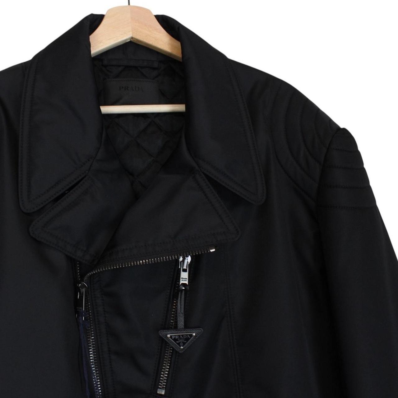 Prada Re-Nylon Veste De Moto Black Padded Biker Jacket