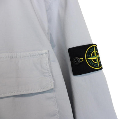 Stone Island SS 2024 Light Blue Supima Cotton Twill Stretch-TC Jacket