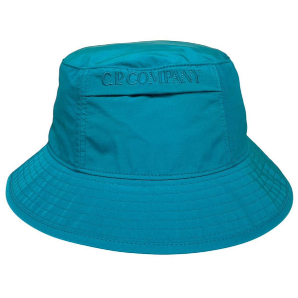 CP Company Tile Blue Chrome-R Nylon Embroidered Bucket Hat
