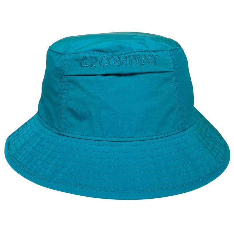 CP Company Tile Blue Chrome-R Nylon Embroidered Bucket Hat