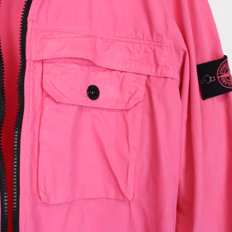 Stone Island AW 2020 Pink Full Zip Cotton Overshirt Jacket