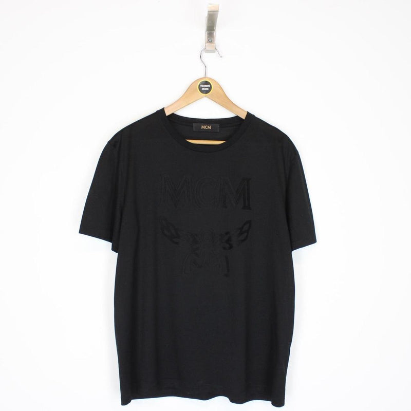 Tシャツ・カットソー Mcm T-shirts Black MCM Logo Print T-Shirt Large – Freshmans Archive