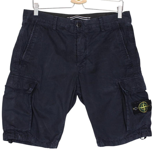 Stone Island SS 2015 Navy Blue Bermuda Cotton Cargo Shorts