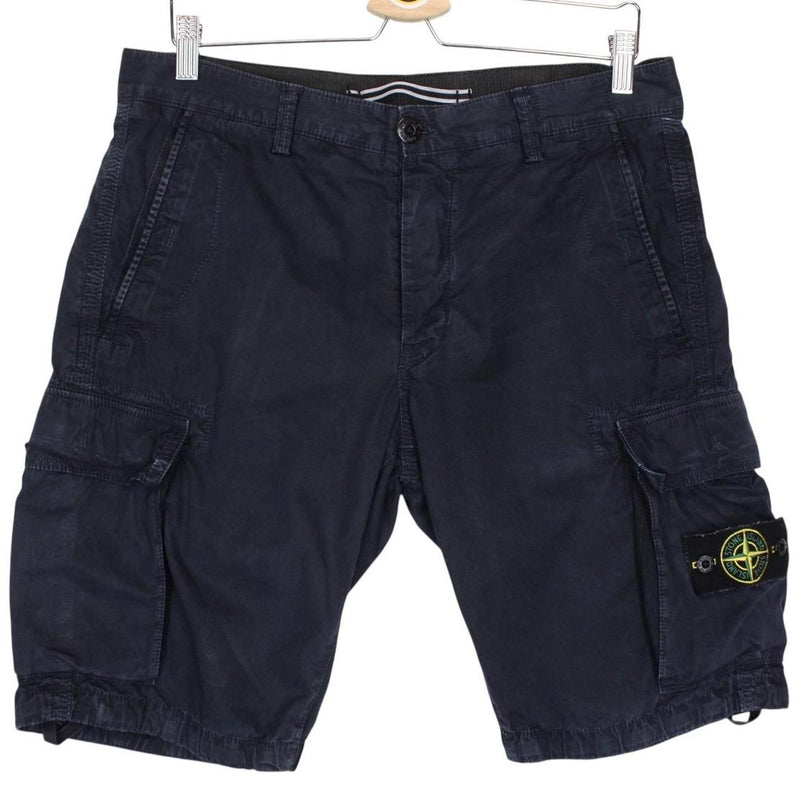 Stone Island SS 2015 Navy Blue Bermuda Cotton Cargo Shorts
