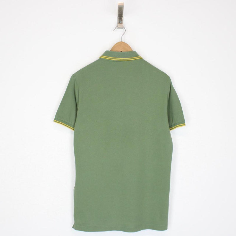 Stone Island Green and Yellow Short Sleeve Compass Polo Shirt