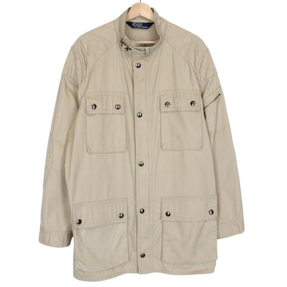 Vintage Polo Ralph Lauren Beige Full Zip Military Multi Pocket Jacket