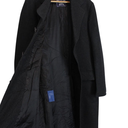 Vintage 90s Burberry Dark Grey Wool Overcoat