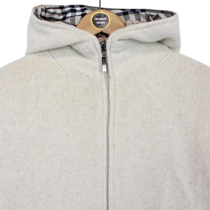 Vintage 90s Burberry Beige and Cream Nova Check Reversible Wool Jacket