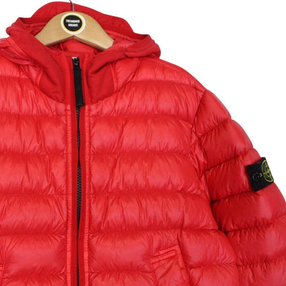 Stone Island Junior AW 2017 Red Garment Dyed Micro Yarn Down Puffer Jacket