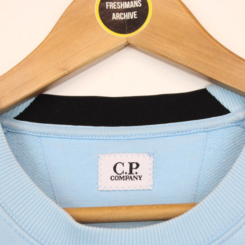 CP Company Light Blue Goggle Lens Cotton Sweatshirt Jumper