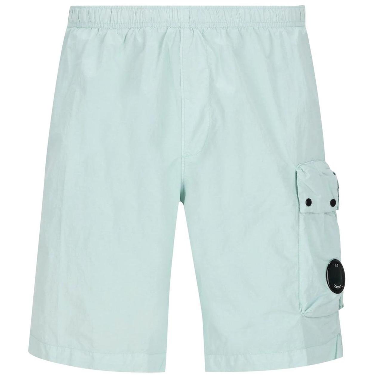CP Company Light Blue Flatt Nylon Lens Pocket Technical Shorts