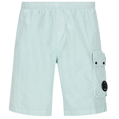 CP Company Light Blue Flatt Nylon Lens Pocket Technical Shorts