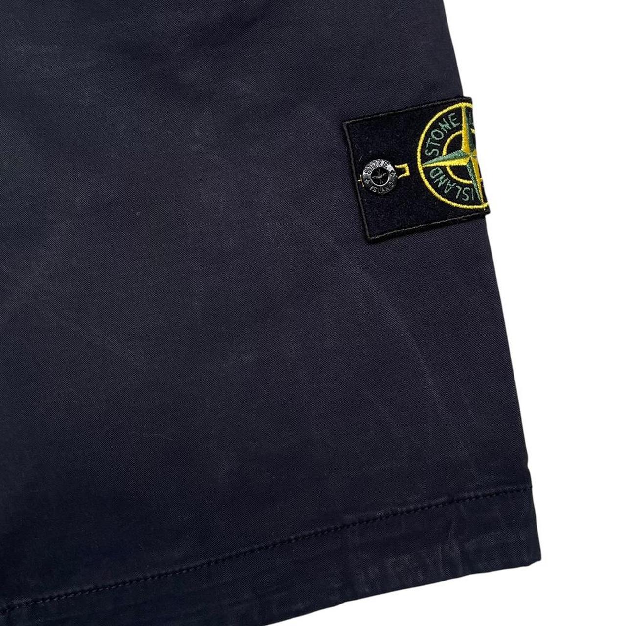 Stone Island SS 2018 Navy Blue Bermuda Cotton Cargo Shorts