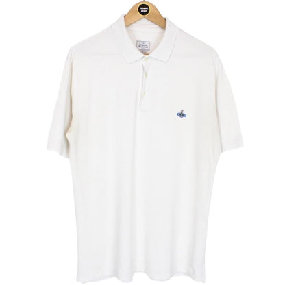 Vivienne Westwood White Short Sleeve Orb Polo Shirt