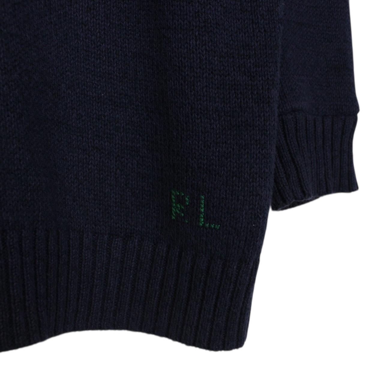 Polo Ralph Lauren University Bear Navy Blue Cotton Knit Jumper