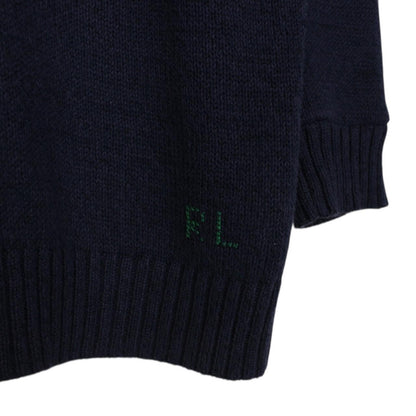 Polo Ralph Lauren University Bear Navy Blue Cotton Knit Jumper