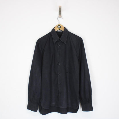 Vintage Stone Island AW 2003 Black Long Sleeve Cotton Logo Shirt