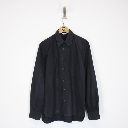 Vintage Stone Island AW 2003 Black Long Sleeve Cotton Logo Shirt