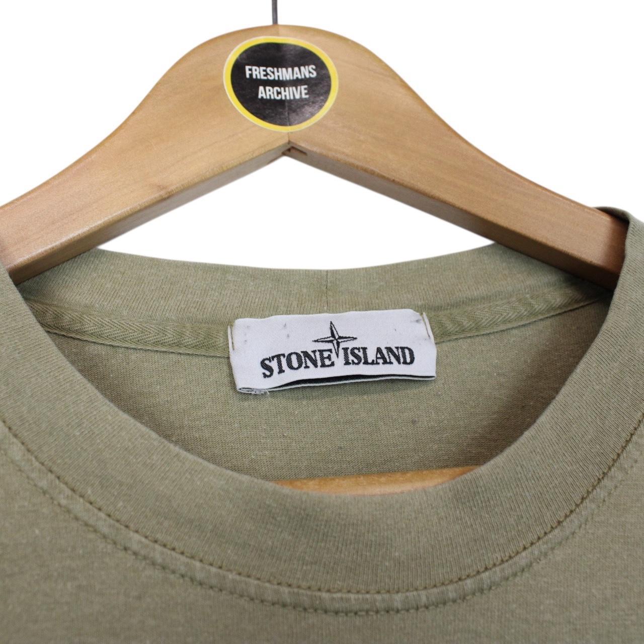 Stone Island Green Long Sleeve Compass Badge T-Shirt